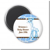 Giraffe Blue - Personalized Birthday Party Magnet Favors