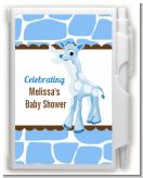 Giraffe Blue - Baby Shower Personalized Notebook Favor