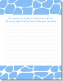 Giraffe Blue - Baby Shower Notes of Advice