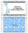 Giraffe Blue - Personalized Popcorn Wrapper Baby Shower Favors thumbnail