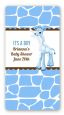 Giraffe Blue - Custom Rectangle Baby Shower Sticker/Labels thumbnail