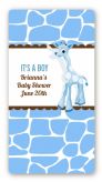 Giraffe Blue - Custom Rectangle Baby Shower Sticker/Labels