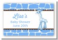 Giraffe Blue - Baby Shower Landscape Sticker/Labels thumbnail
