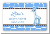Giraffe Blue - Baby Shower Landscape Sticker/Labels
