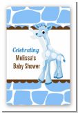Giraffe Blue - Custom Large Rectangle Baby Shower Sticker/Labels