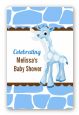 Giraffe Blue - Custom Large Rectangle Baby Shower Sticker/Labels thumbnail