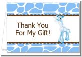 Giraffe Blue - Baby Shower Thank You Cards