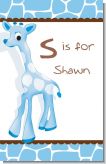 Giraffe Blue - Personalized Baby Shower Nursery Wall Art