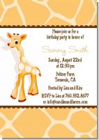 Giraffe Brown - Birthday Party Invitations