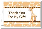 Giraffe Brown - Birthday Party Thank You Cards