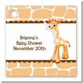 Giraffe Brown - Personalized Baby Shower Card Stock Favor Tags