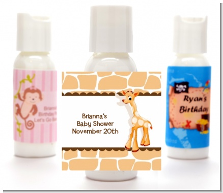 Giraffe Brown - Personalized Baby Shower Lotion Favors