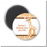 Giraffe Brown - Personalized Birthday Party Magnet Favors