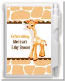 Giraffe Brown - Baby Shower Personalized Notebook Favor