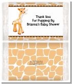 Giraffe Brown - Personalized Popcorn Wrapper Baby Shower Favors