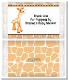 Giraffe Brown - Personalized Popcorn Wrapper Baby Shower Favors