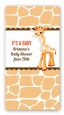 Giraffe Brown - Custom Rectangle Baby Shower Sticker/Labels thumbnail