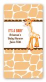 Giraffe Brown - Custom Rectangle Baby Shower Sticker/Labels