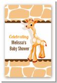 Giraffe Brown - Custom Large Rectangle Baby Shower Sticker/Labels