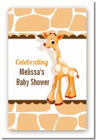 Giraffe Brown - Custom Large Rectangle Baby Shower Sticker/Labels