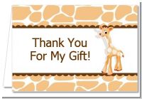 Giraffe Brown - Baby Shower Thank You Cards