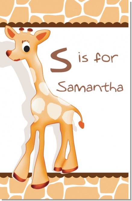 Giraffe Brown - Personalized Baby Shower Nursery Wall Art