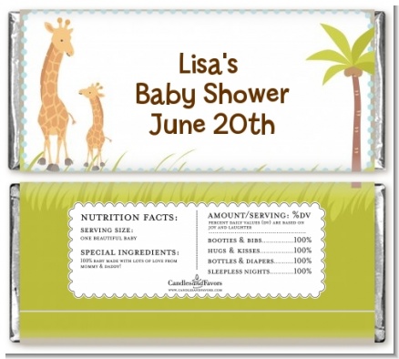 Giraffe - Personalized Baby Shower Candy Bar Wrappers