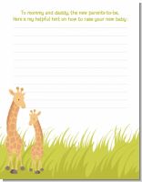 Giraffe - Baby Shower Notes of Advice