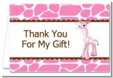 Giraffe Pink - Birthday Party Thank You Cards