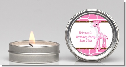 Giraffe Pink - Baby Shower Candle Favors