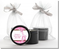 Giraffe Pink - Baby Shower Black Candle Tin Favors