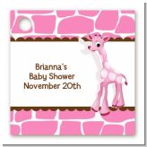 Giraffe Pink - Personalized Baby Shower Card Stock Favor Tags