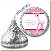 Giraffe Pink - Hershey Kiss Baby Shower Sticker Labels