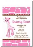 Giraffe Pink - Birthday Party Petite Invitations