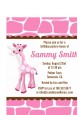 Giraffe Pink - Baby Shower Petite Invitations thumbnail