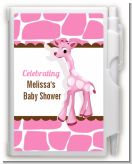 Giraffe Pink - Baby Shower Personalized Notebook Favor