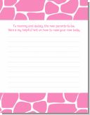 Giraffe Pink - Baby Shower Notes of Advice