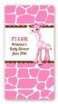 Giraffe Pink - Custom Rectangle Baby Shower Sticker/Labels thumbnail