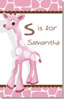 Giraffe Pink - Personalized Baby Shower Nursery Wall Art