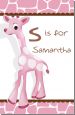 Giraffe Pink - Personalized Baby Shower Nursery Wall Art thumbnail
