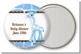 Giraffe Blue - Personalized Birthday Party Pocket Mirror Favors