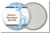 Giraffe Blue - Personalized Baby Shower Pocket Mirror Favors