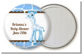 Giraffe Blue - Personalized Baby Shower Pocket Mirror Favors