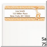 Giraffe Brown - Birthday Party Return Address Labels