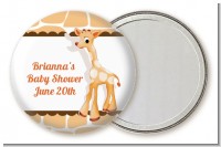 Giraffe Brown - Personalized Baby Shower Pocket Mirror Favors