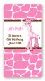 Giraffe Pink - Custom Rectangle Birthday Party Sticker/Labels thumbnail
