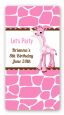 Giraffe Pink - Custom Rectangle Birthday Party Sticker/Labels thumbnail