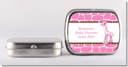 Giraffe Pink - Personalized Baby Shower Mint Tins