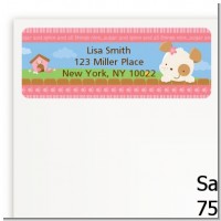 Puppy Dog Tails Girl - Baby Shower Return Address Labels