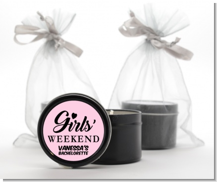 Girls Weekend - Bridal Shower Black Candle Tin Favors